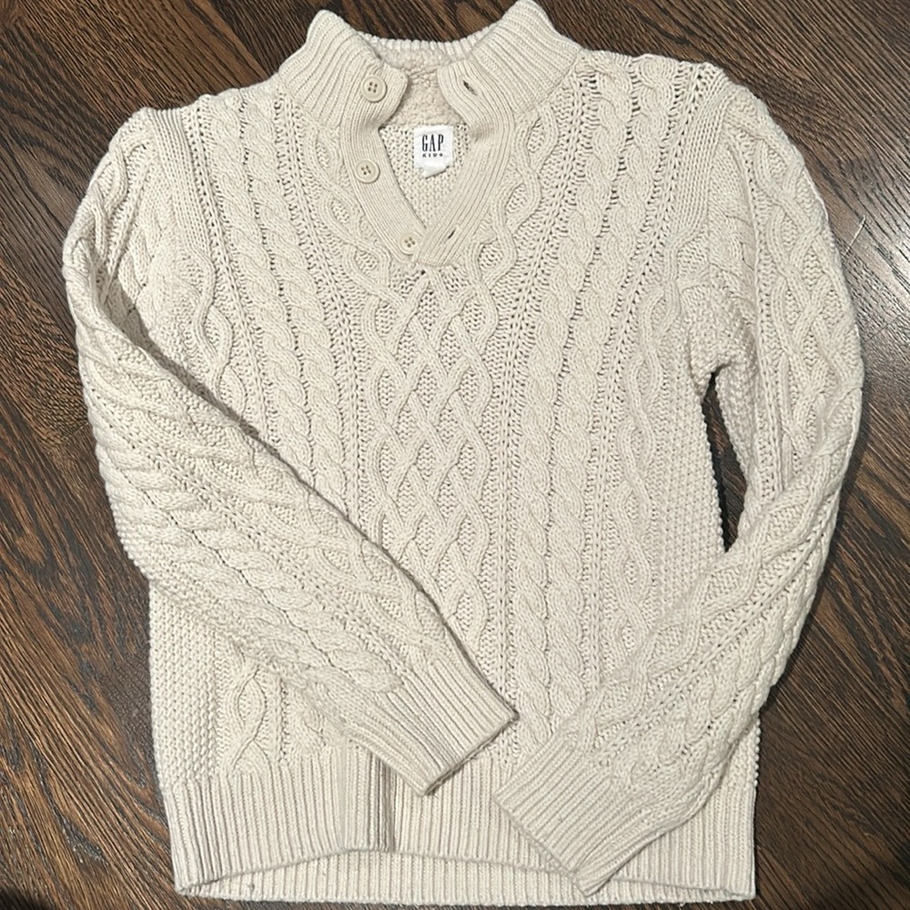 Fisherman knit cotton sweater boys